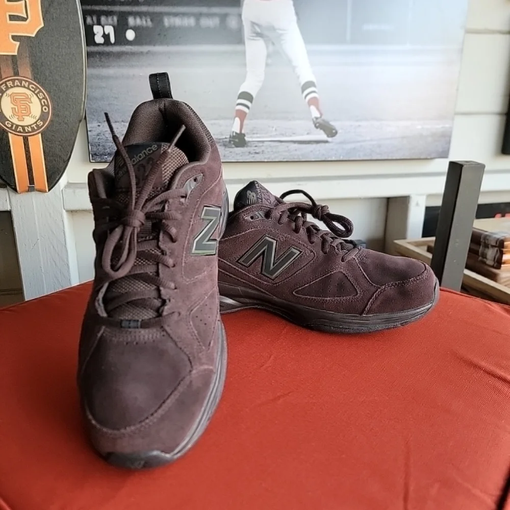 New Balance Brown Suede Sneakers with Chunky Soles - Picture 5 of 9